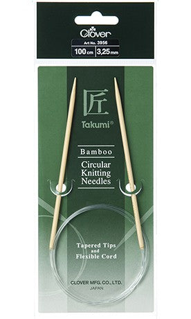 Rundstricknadeln 100cm Bambus 3,25mm tapered tips Takumi / Clover