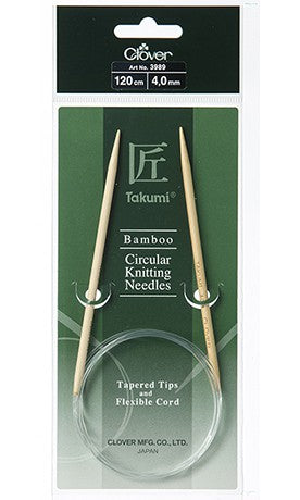 Rundstricknadeln 120cm Bambus 4,0mm tapered tips Takumi / Clover