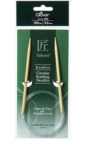Rundstricknadeln 120cm Bambus 4,5mm tapered tips Takumi / Clover