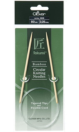Rundstricknadeln 80cm Bambus 3,25mm tapered tips Takumi / Clover