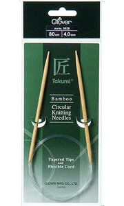 Rundstricknadeln 80cm Bambus 4,0mm tapered tips Takumi / Clover