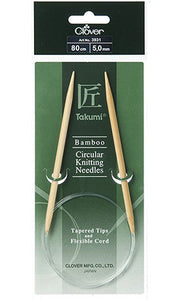 Rundstricknadeln 80cm Bambus 5,5mm tapered tips Takumi / Clover