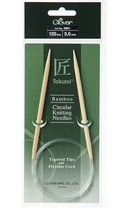 Rundstricknadeln 120cm Bambus 5,0mm tapered tips Takumi / Clover