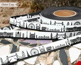 London Skyline Webband schwarz/weiß