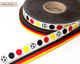 Fußballpunkte schwarz/rot/gelb Webband