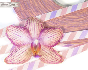 Webband Diagonal Wild Orchid flieder/creme/pfirsich
