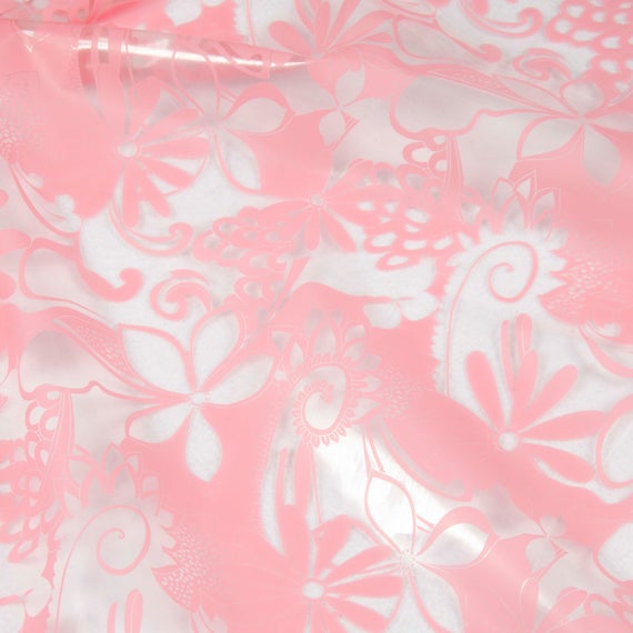 25cm Wachstuch „Raincoat“ Blumen transparent/rosa 23,80€/m Hilco