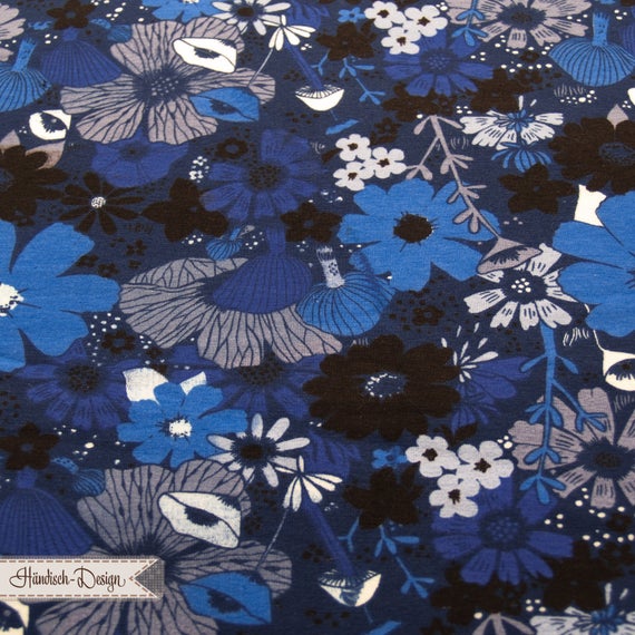 25cm Jersey „Bouquet – Moody Blue