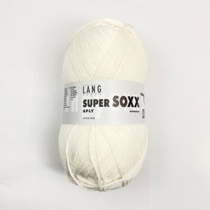 Sockenwolle SUPER SOXX 6fach/6-ply weiß Lang Yarns