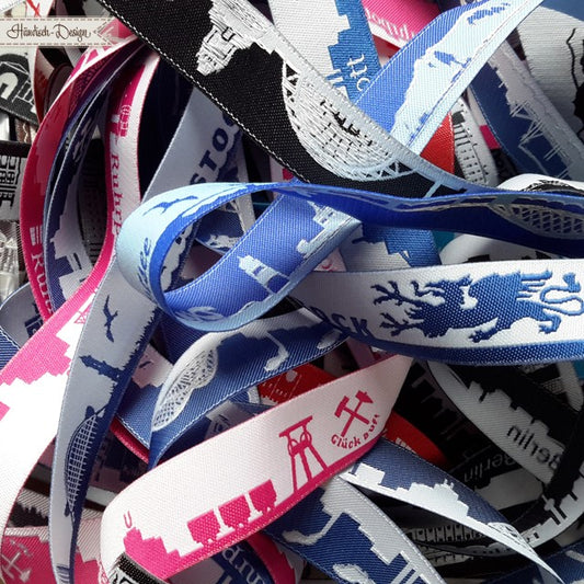 Webband SKYLINE Kunterbunt 10m und 20m | alle Städte und Regionen | Webbandüberraschung