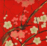 25cm Baumwollstoff „Golden Garden - sakura“ Kirschblüten rot