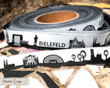 Bielefeld Skyline Webband schwarz/weiß